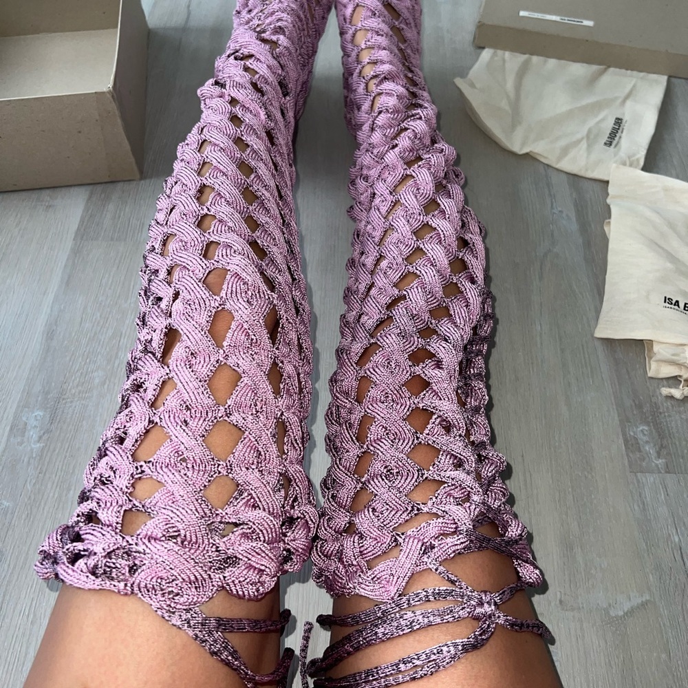 ISA BOULDER knit boot heels